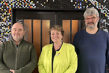 v.l.n.r.: Dr. Peter Kroll, Kirsten Elisabeth Jäkel, Martin Truckenbrodt